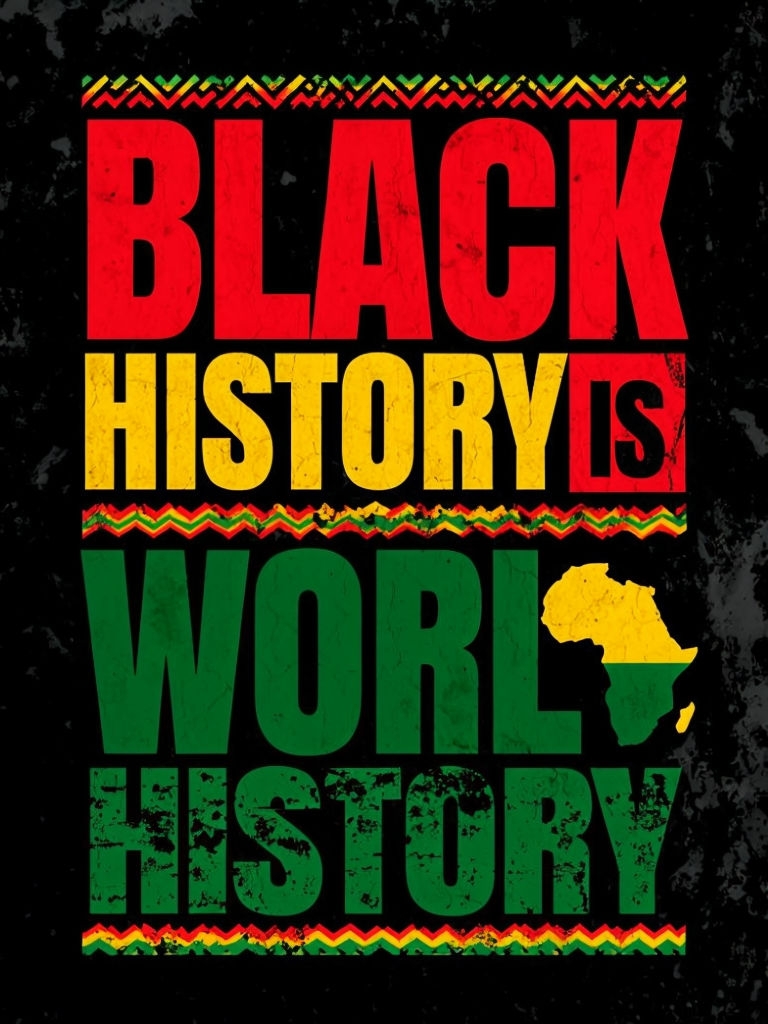 Bold Pan-African Typography Black History Is World History Poster