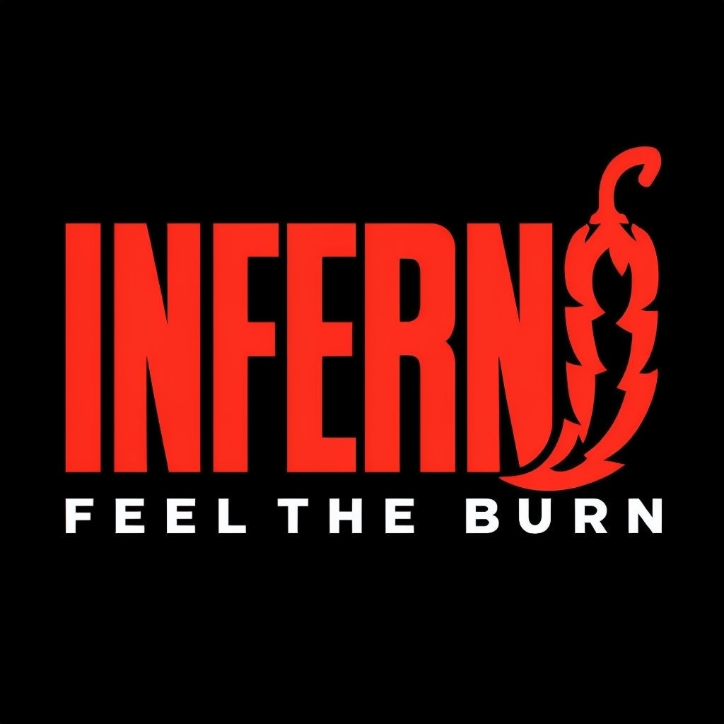 Bold Inferno Hot Sauce Logo Featuring Chili Pepper Design Logo