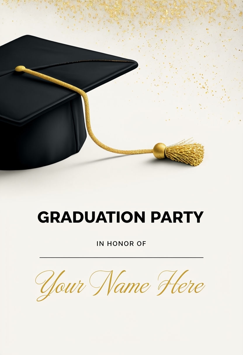 Elegant Minimalist Graduation Party Invitation Design Event Sign