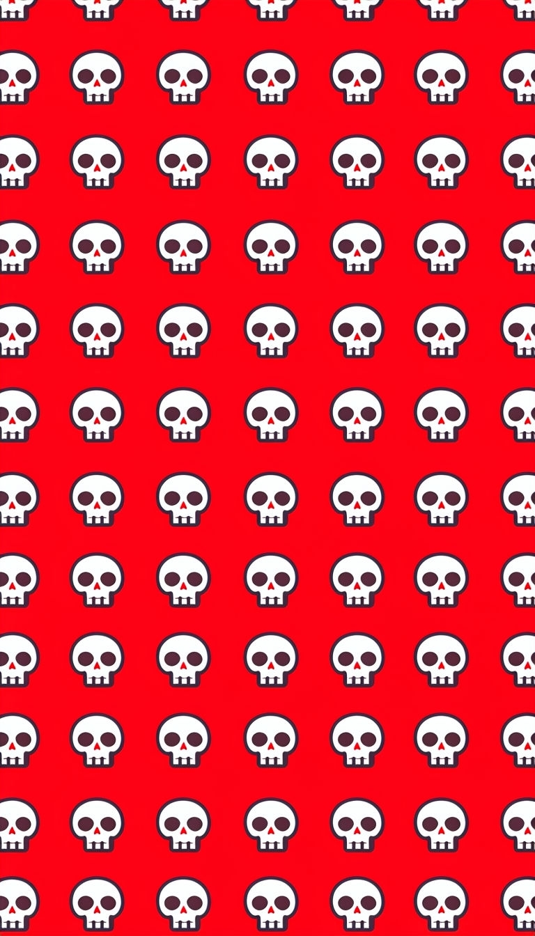 Vibrant Red Skull Pattern Graphic Design Phone Case Cover
