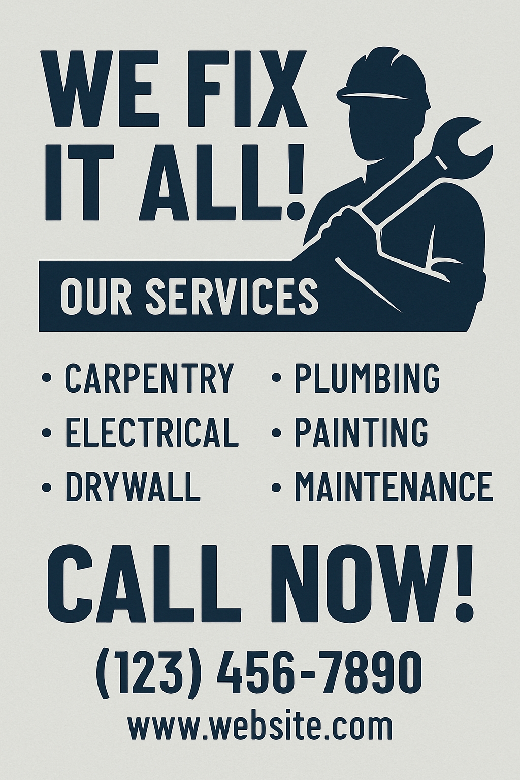 Professional 'We Fix It All!' Services Advertisement Flyer