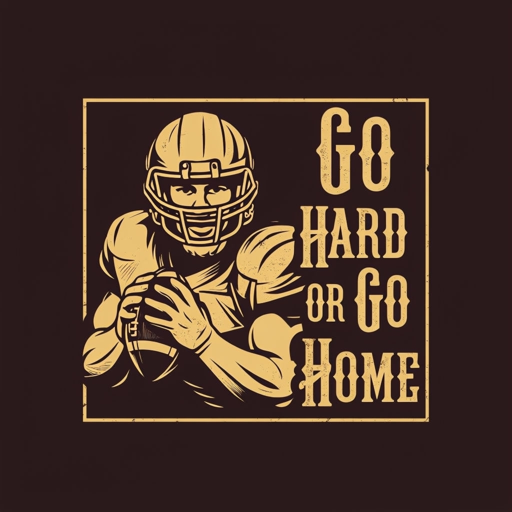 Vintage Football Player Go Hard or Go Home T-Shirt