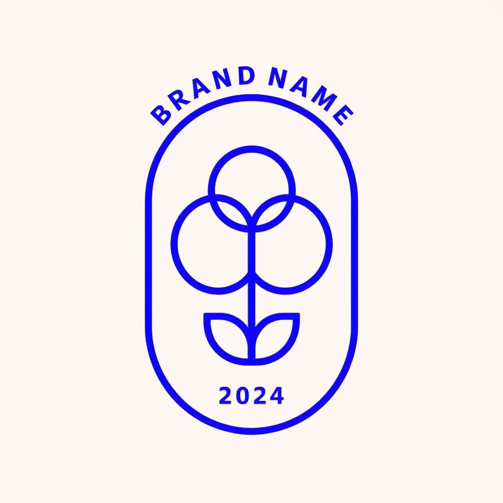 Minimalist Royal Blue Floral Logo Design for Modern Brands Logo