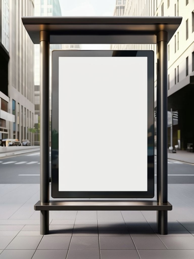 Outdoor City Bus Stop Mockup