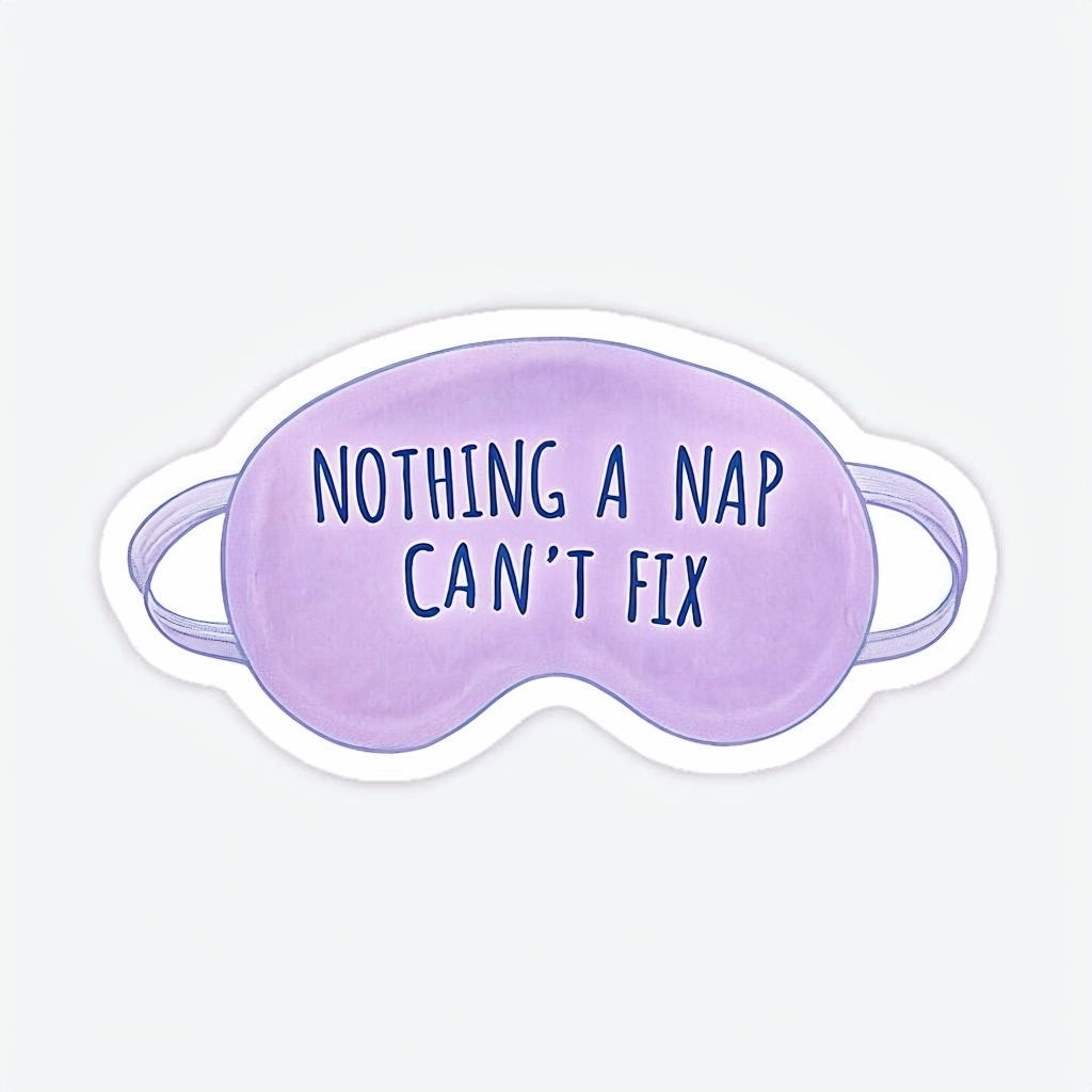 Soothing Lavender Sleep Mask Sticker with Nap Quote