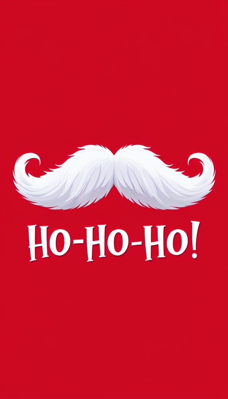 Festive Mustache Illustration with Ho Ho Ho Text Mobile Wallpaper
